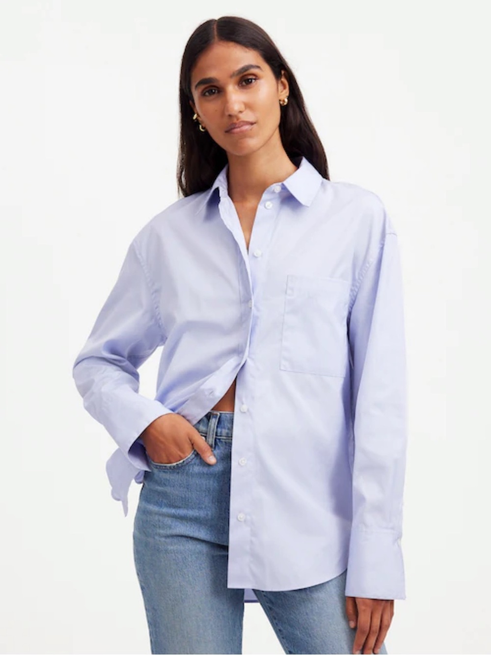Madewell Relaxed Button-Up Shirt - White - Picture 5 of 8